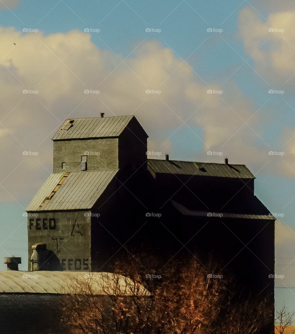 Old small town grain elevator 