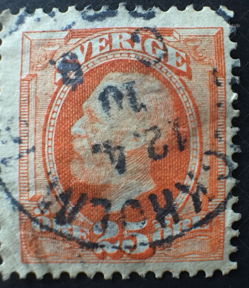 Sverige orange 25 öre stamp