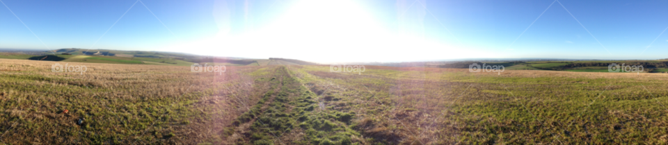 lancing south downs field path sea by iphonesnapper