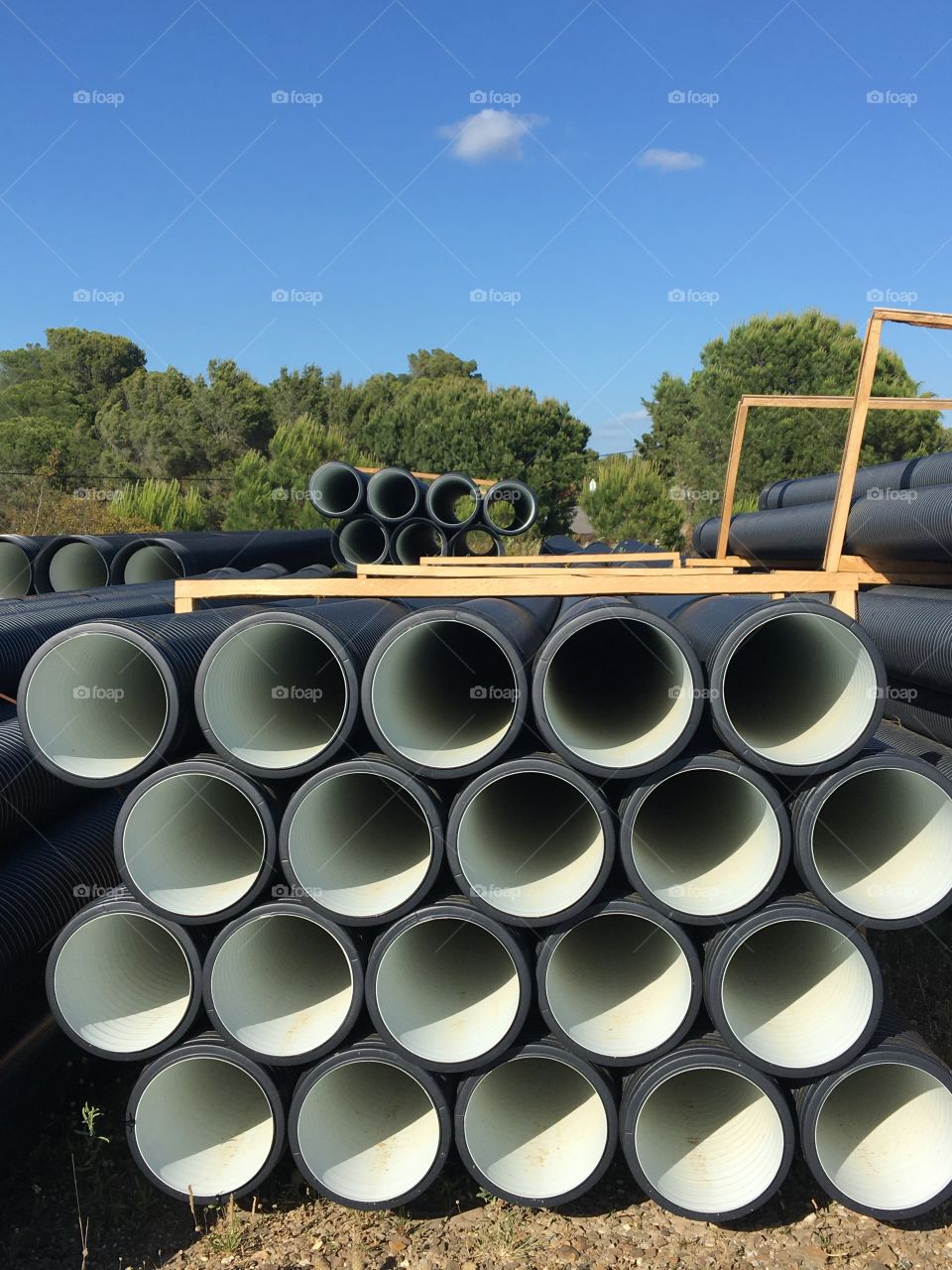 Circles swing near a road