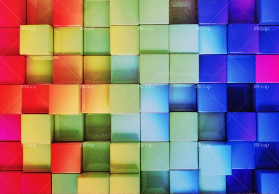 Background with colored bricks