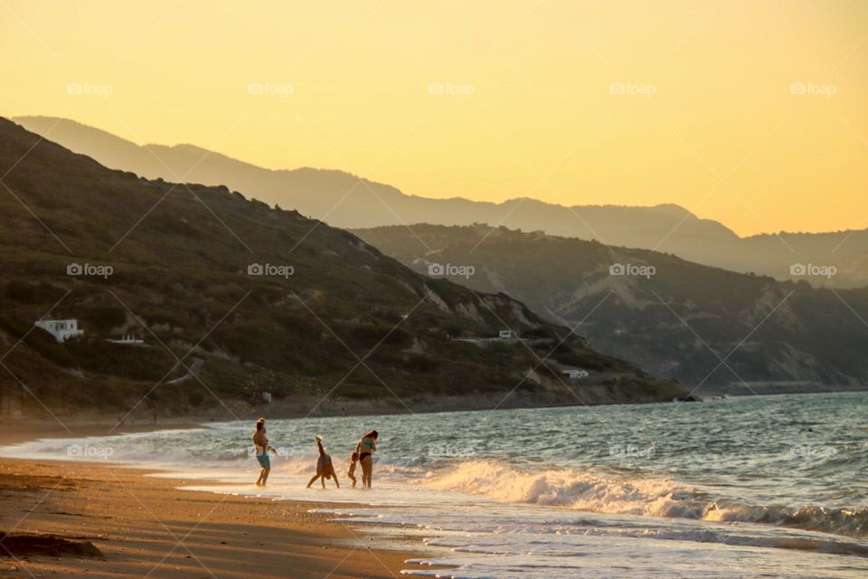 Family time by the beach