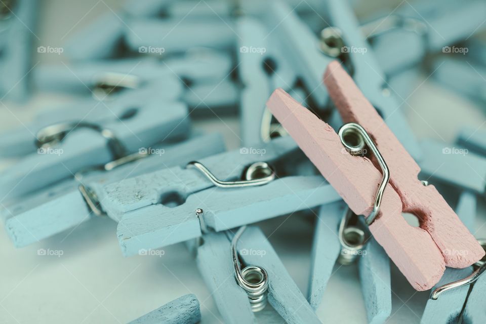 High angle view of clothespins
