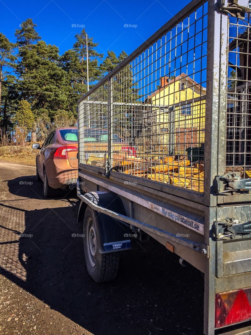 Trailer filled with firewood 