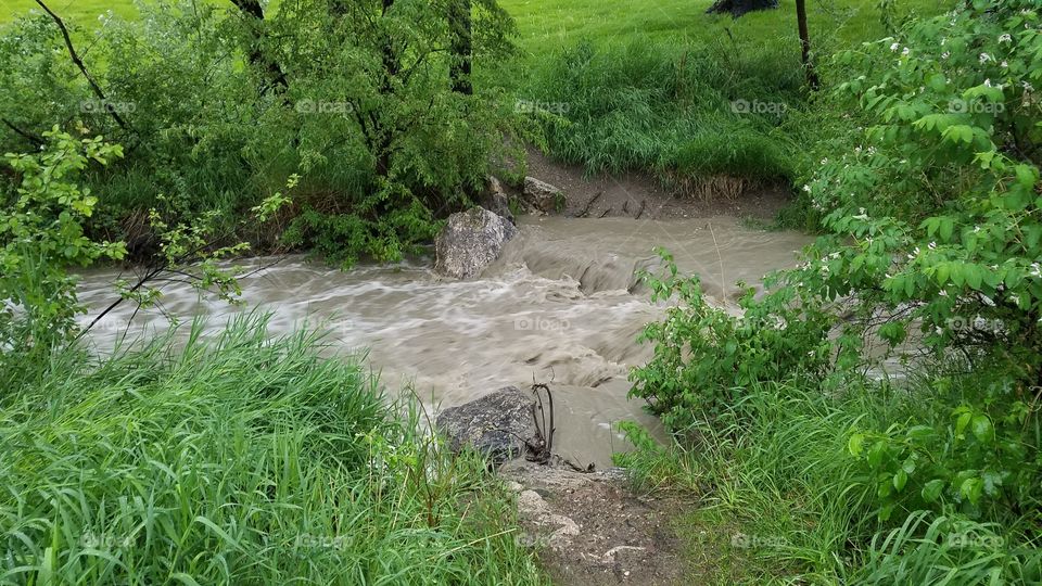 Creek during Thunderstorm