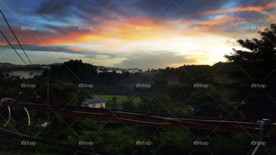 Sunrise in a village