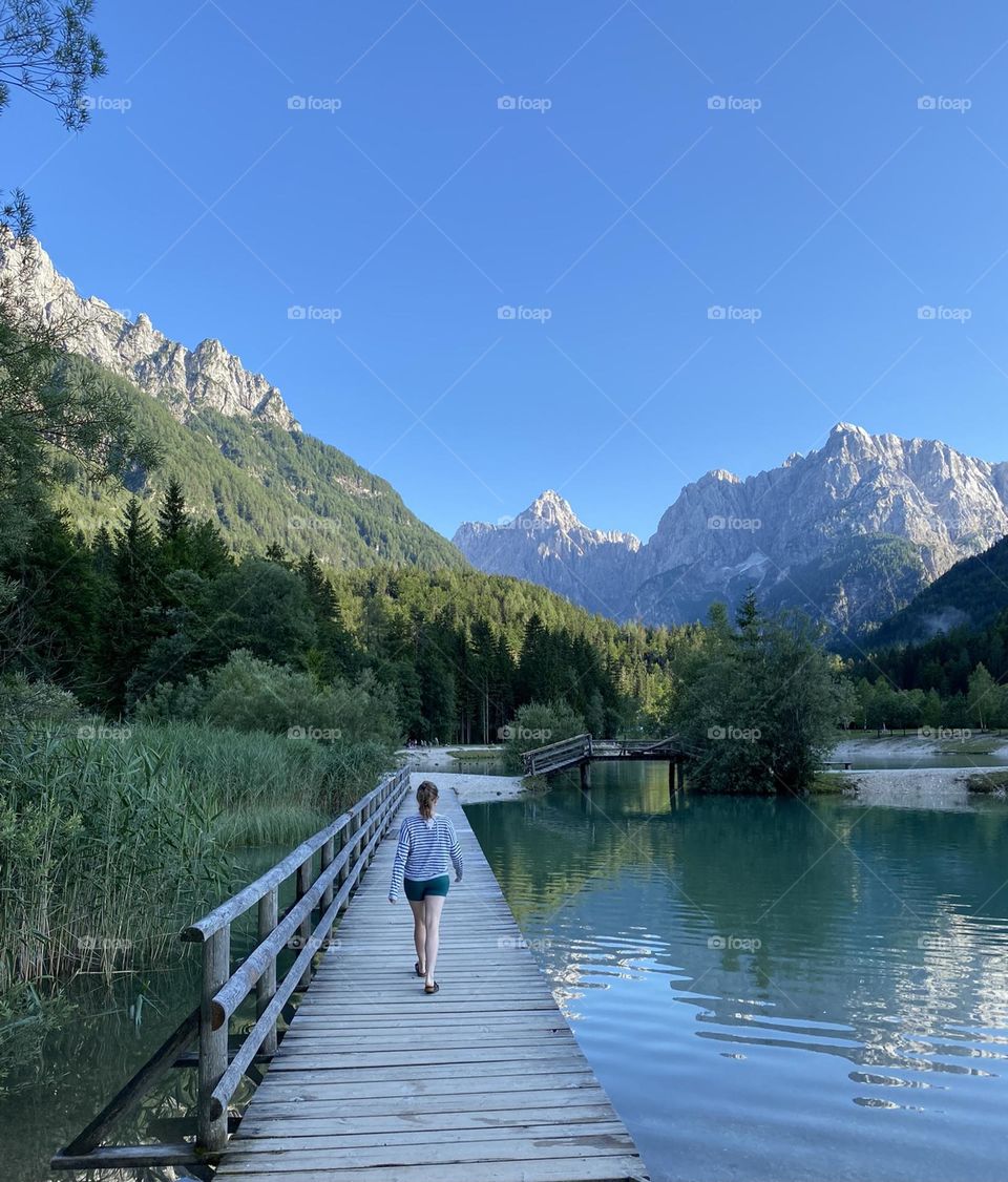 Jasna is a mountain lake in Slovenia. It is a place of awe and peace. Ideal for meditation or for a cold swim. It is surrounded by impressive mountain peaks and pine forests still preserved from mass tourism. Slovenia is a hidden gem!