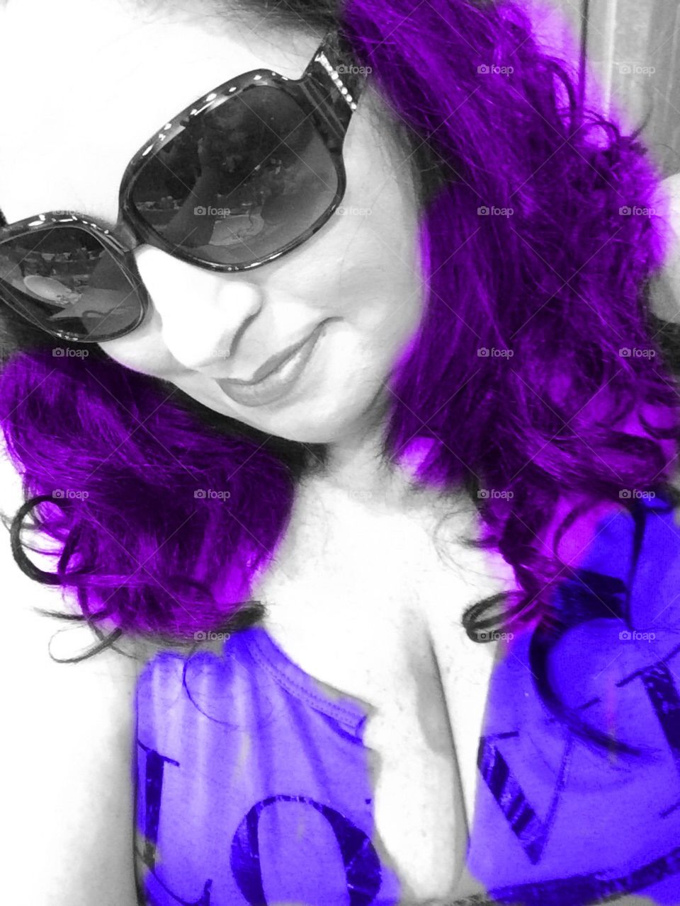 Pretty Bbw purple hair