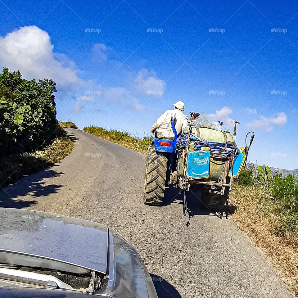 a trip with a tractor to a mountain