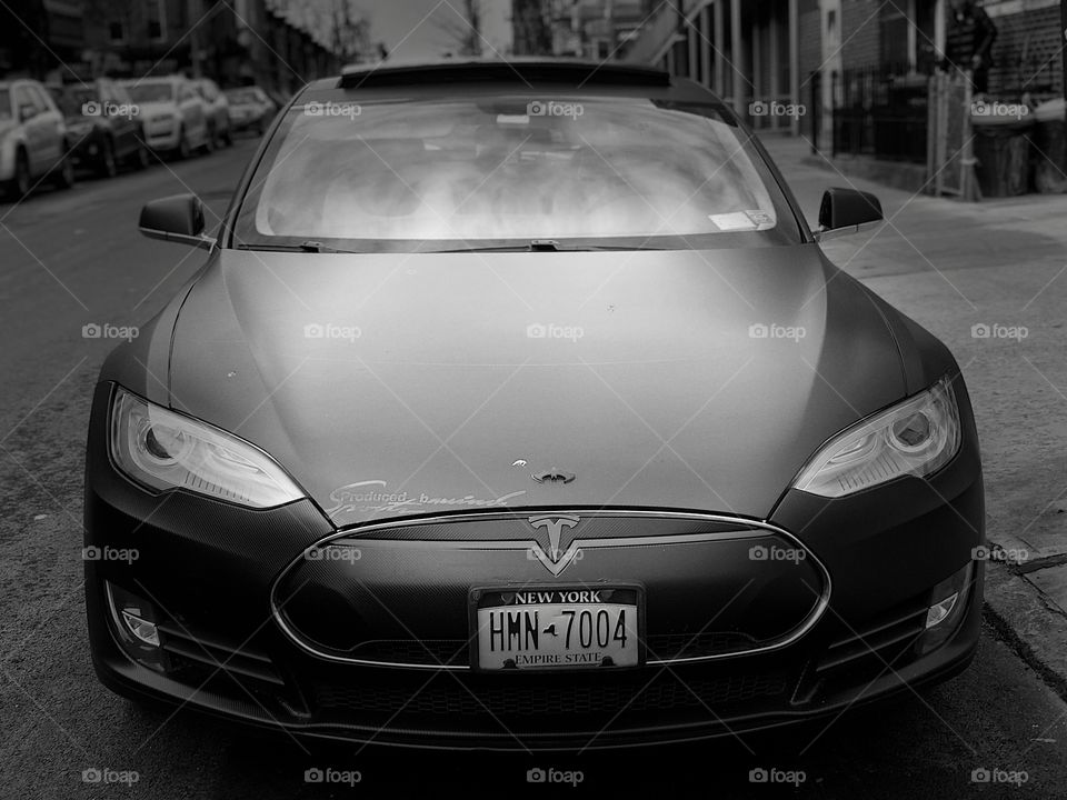 Tesla in Sunset Park.