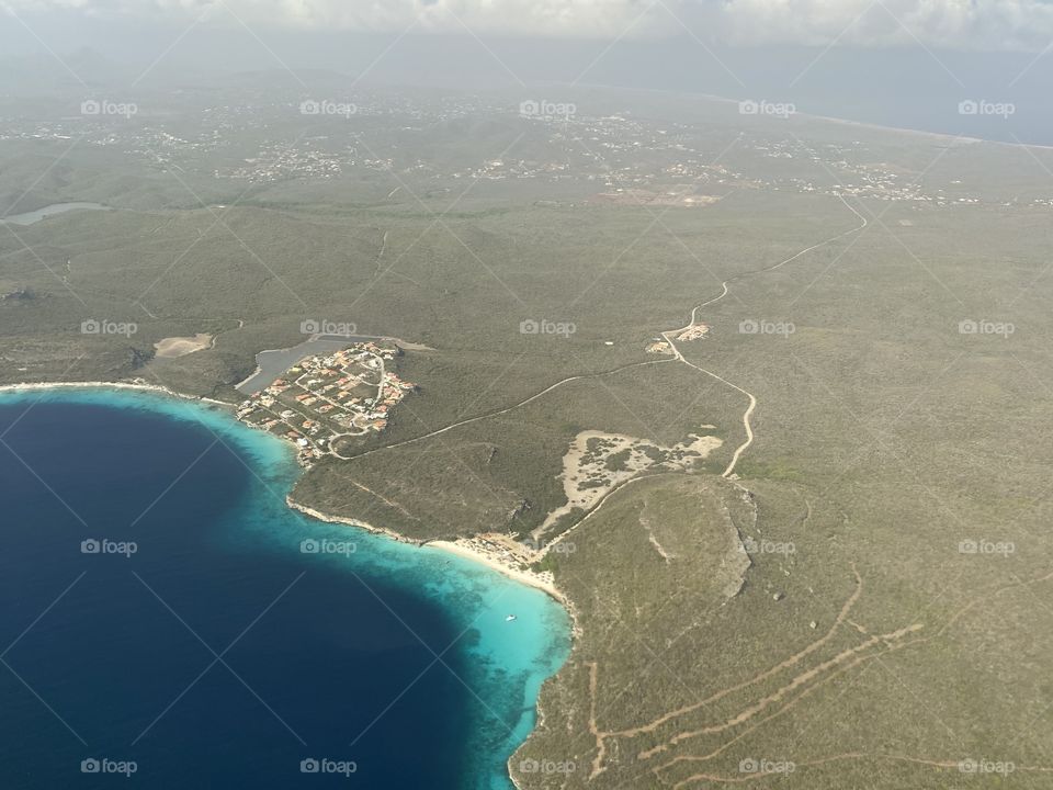 Aerial of curaçao beach