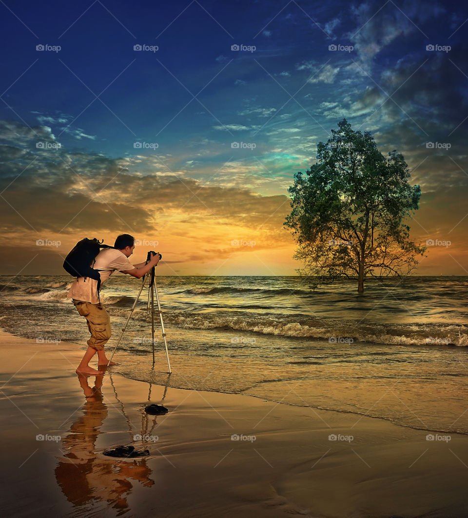 sunset at tanjung beach