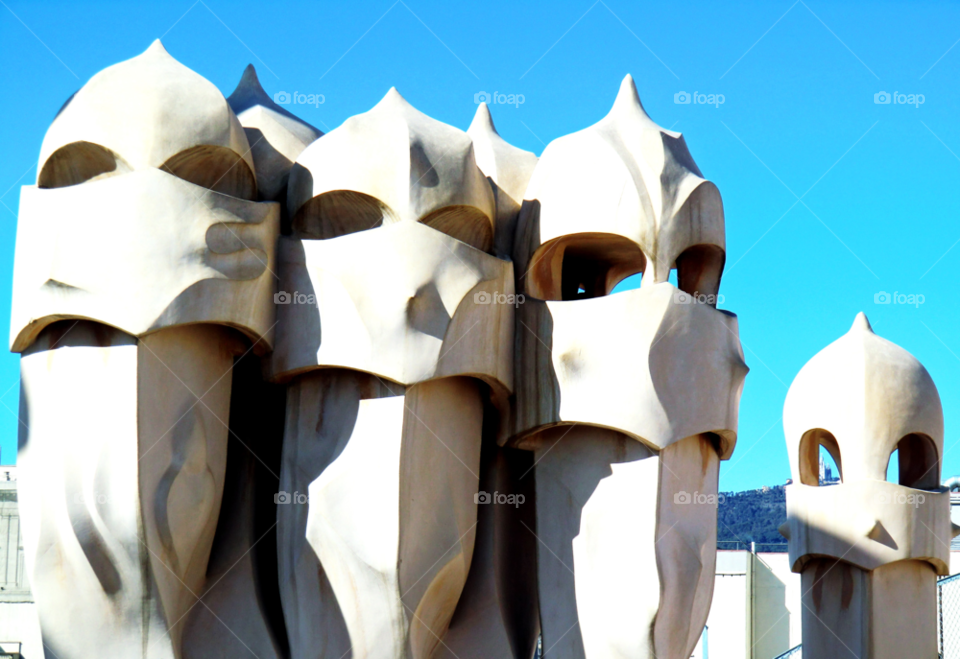 architecture barcelona gaudi chimneys by cabday