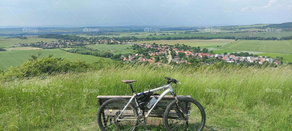 lonely bicycle with view