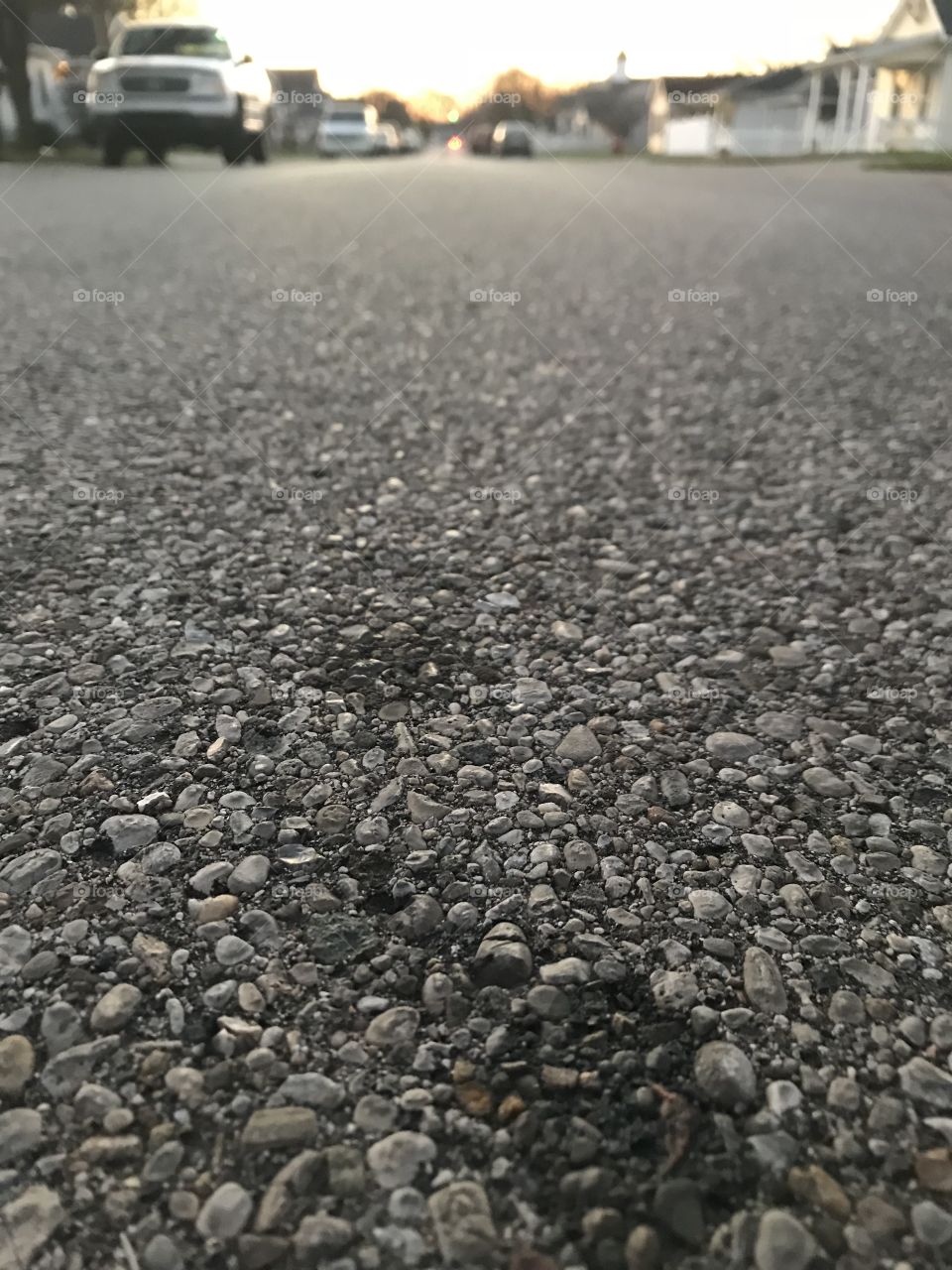 Gravel/ road picture.  subtle and calm in focus on the road not back 