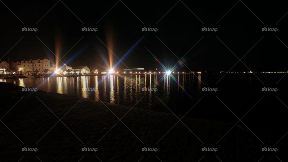 night beach light