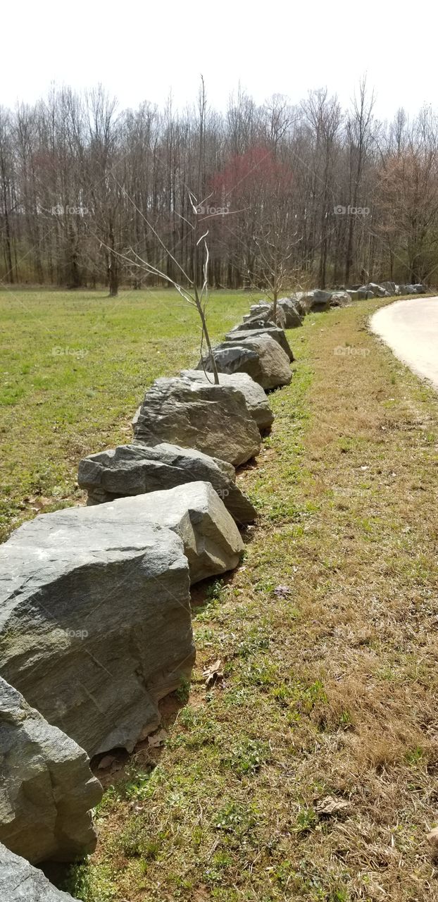 Row of rocks.