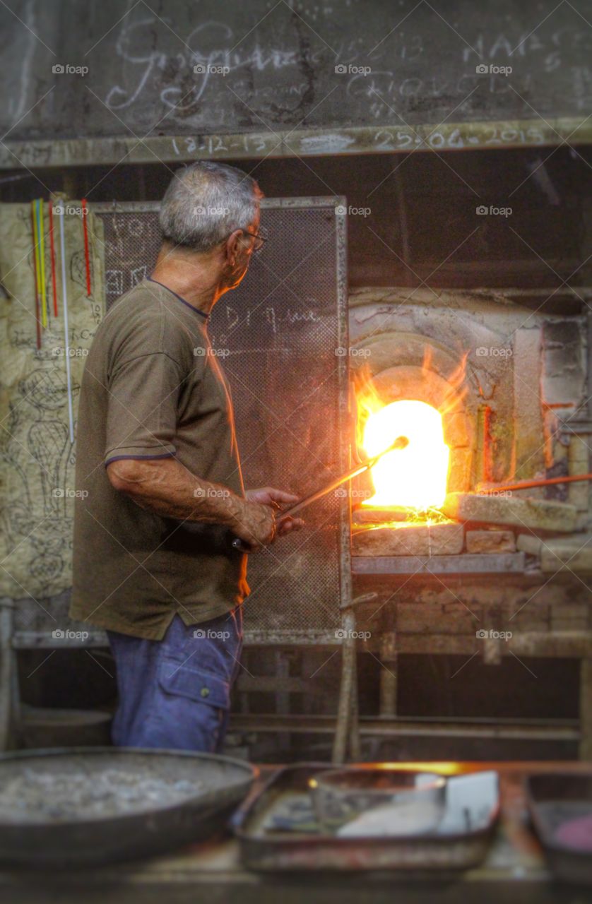 Glass making in Burano, Veneto