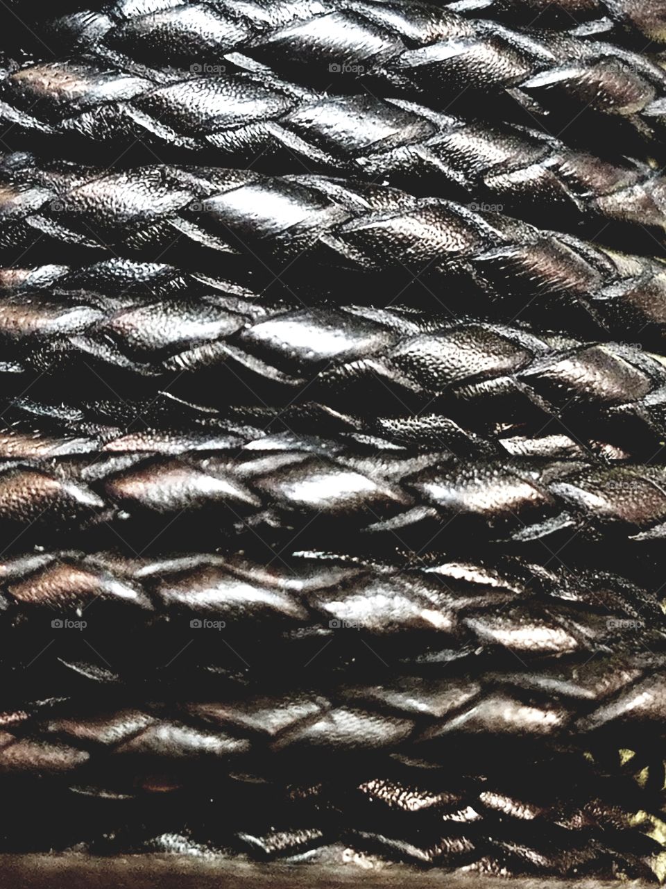 black leather braided