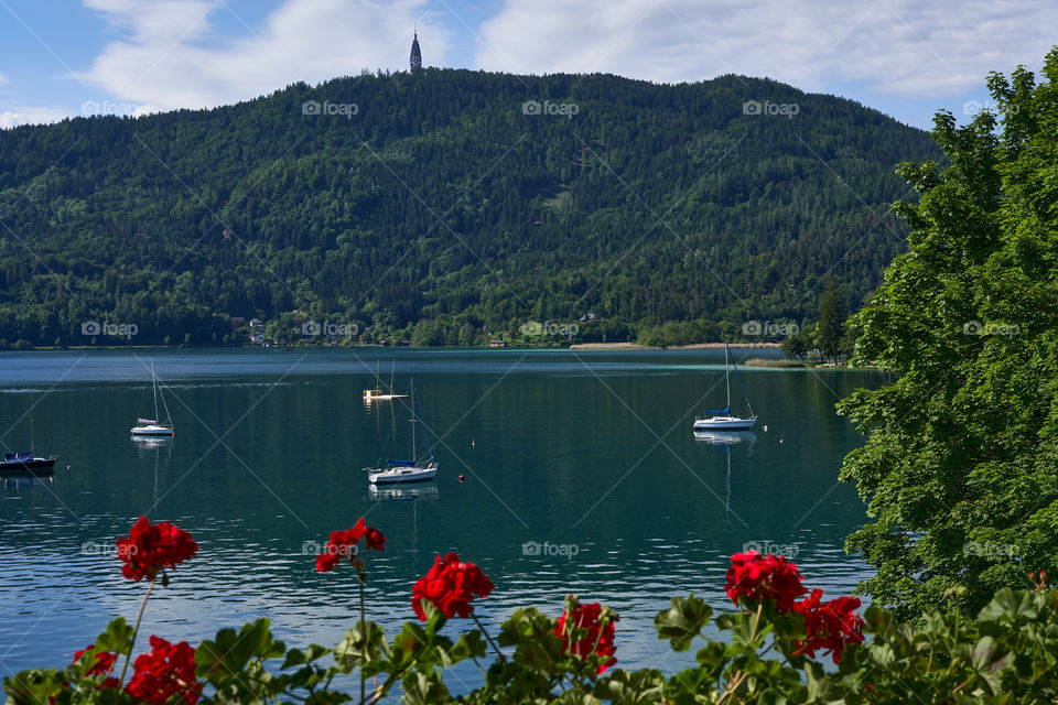 Beautiful scene with a relaxing lake view. Austria. Wörther See.