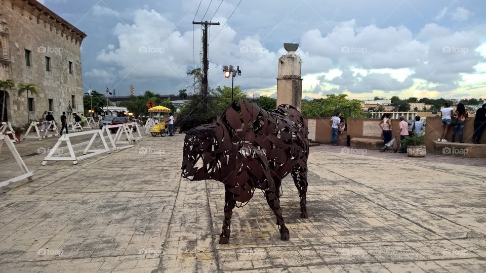 Old Town Santo Domingo, Dominican Republic- Bull Sculpture
