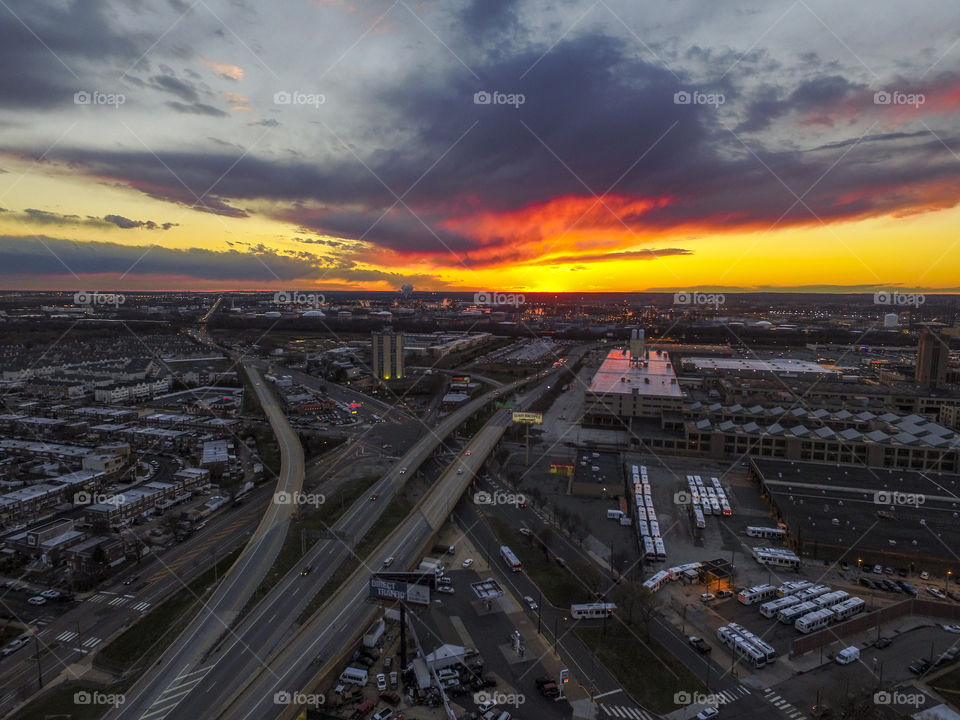 Sunset over South Philadelphia
