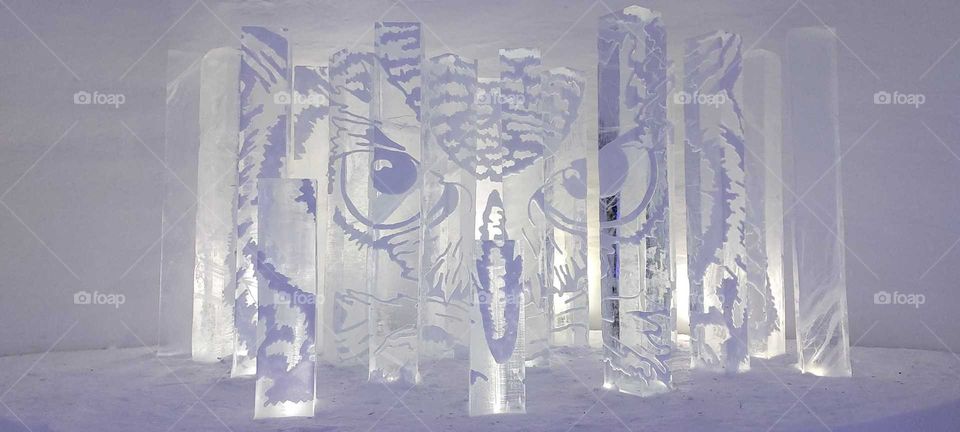 Ice sculpture in Lapland Hotels Snowvillage