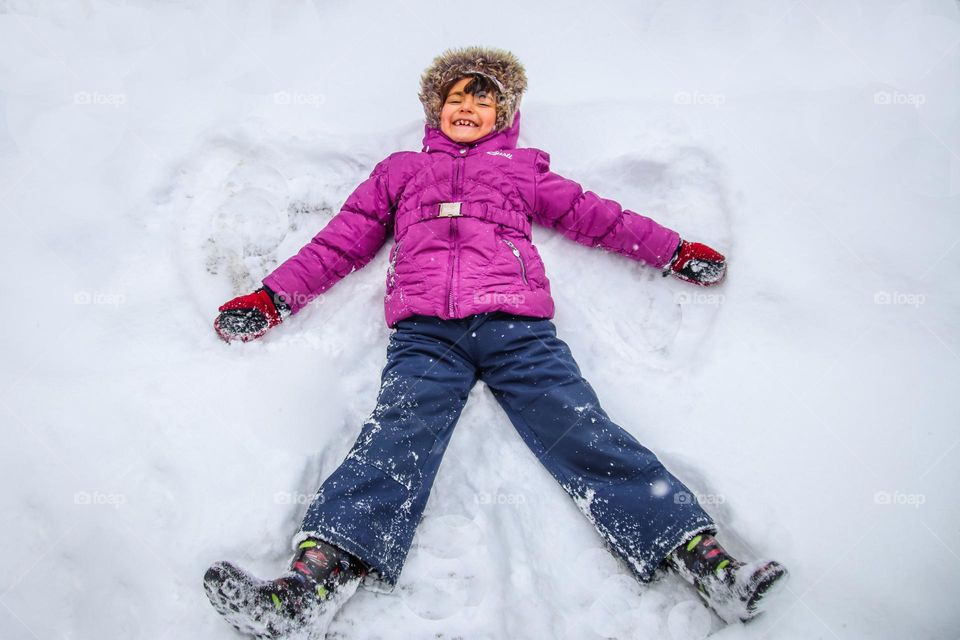 Making snow angels