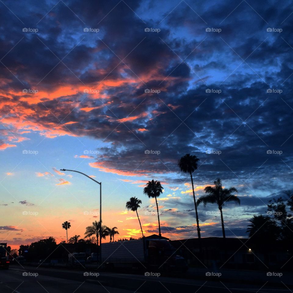 Sunset over Calabasas . Sunset over Calabasas, California.