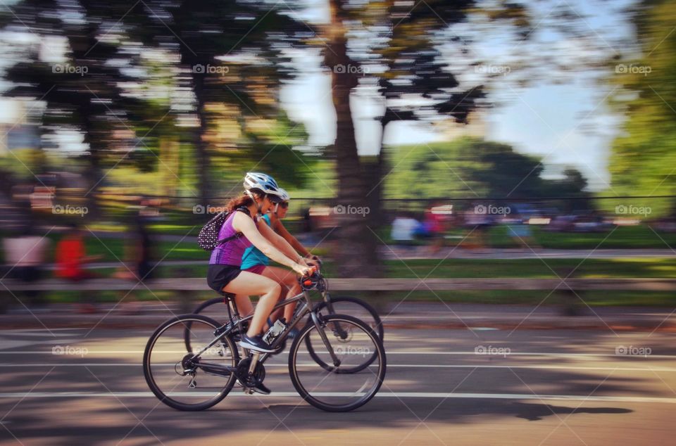 Bikers in the park