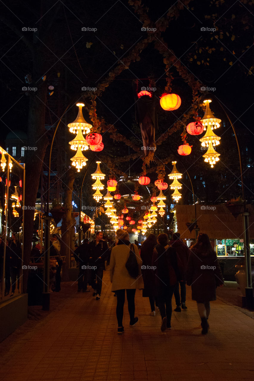 Halloween market att theme park Tivoli in Copenhagen Denmark.