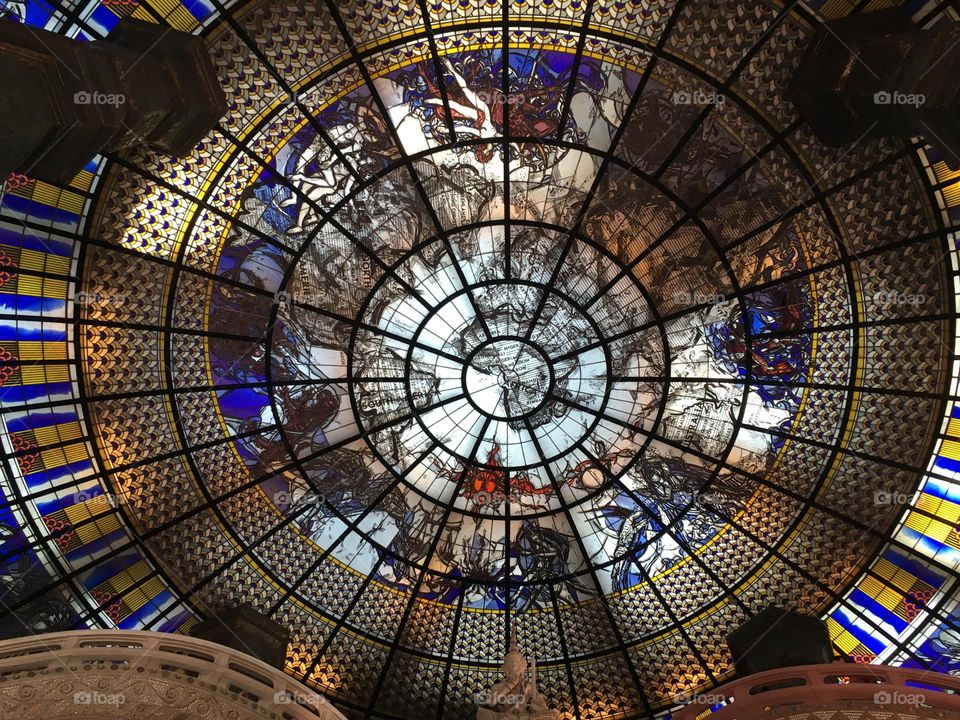 Amazingly beautiful ceiling in one of the temples in Thailand 