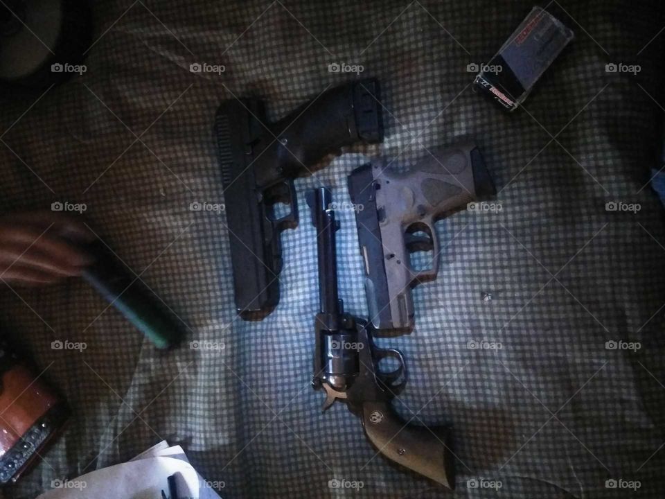 a few pistols