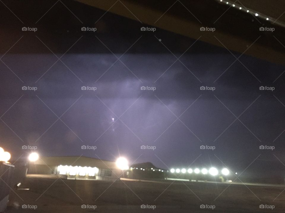 Third in a series of five burst pictures of an  electrical storms lightning strike. 