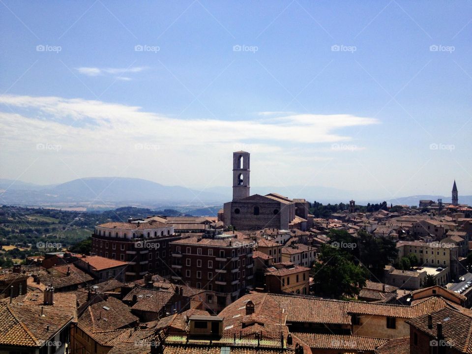 Perugia City Rooftops. Umbria. Italy