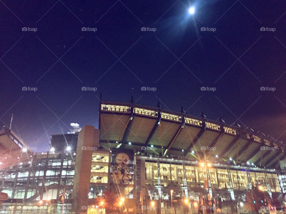 Stunning photo outside of Heinz Field in Pittsburgh, PA. This photo was taken while the Steelers played the Cowboys in November 2016