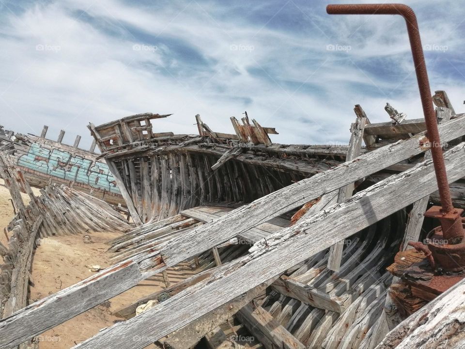 Shipwrecks on the beach