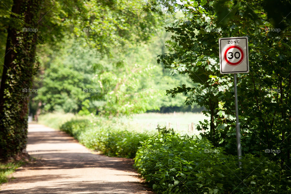 30km/h sign in the park