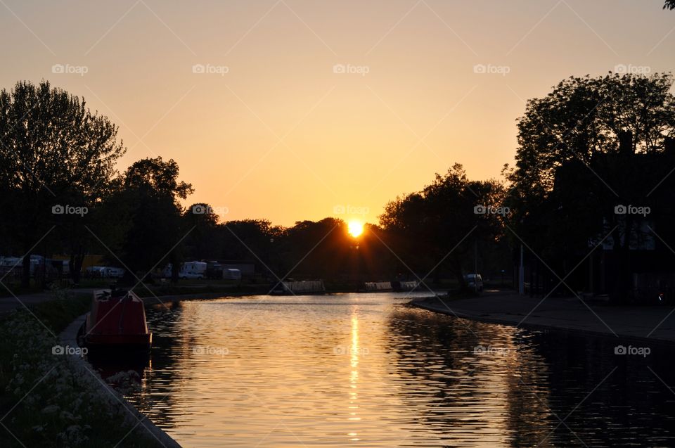 Sunset, Dawn, Water, Lake, River