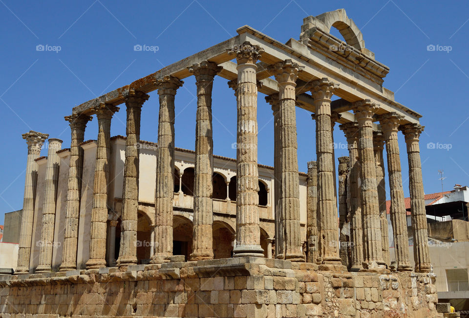 Roman temple to goddess Diana in Mérida, Spain.