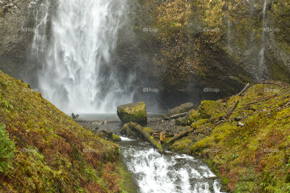 Multnomah Falls Oregon in Winter 