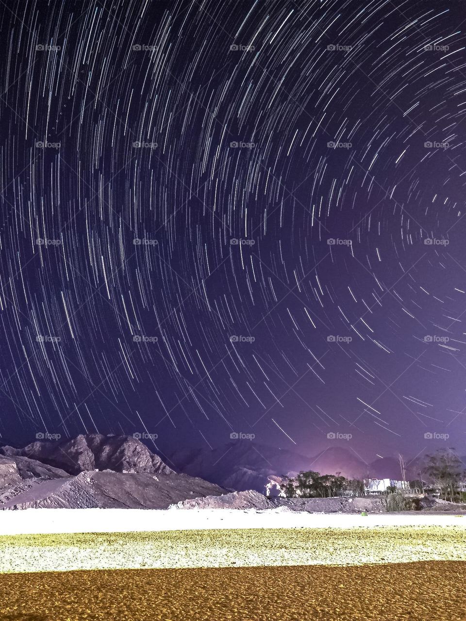 star trails at night starry night , Taba , Egypt