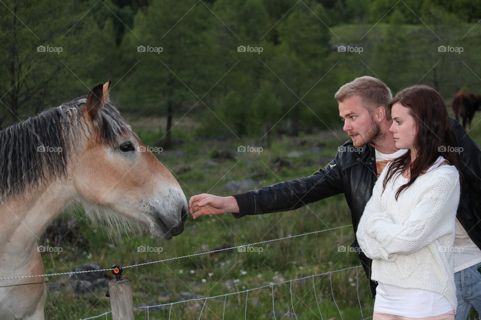 girl horses summer boy by istvan.jakob