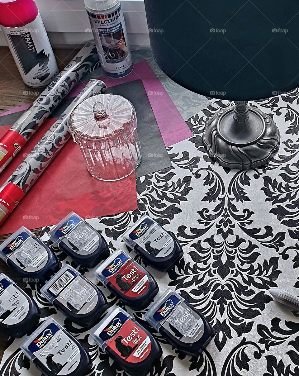 Flatlay of painting and decorating items