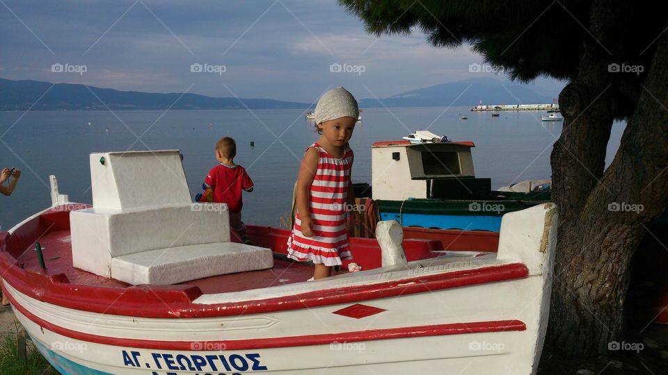 little girl on the boat