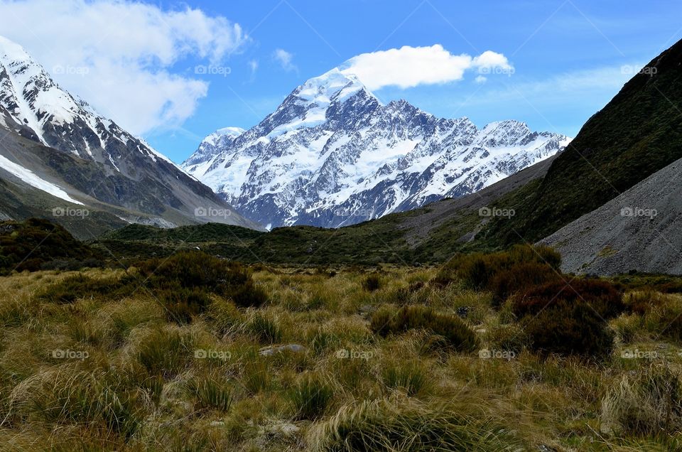 Scenic view of mountain peak