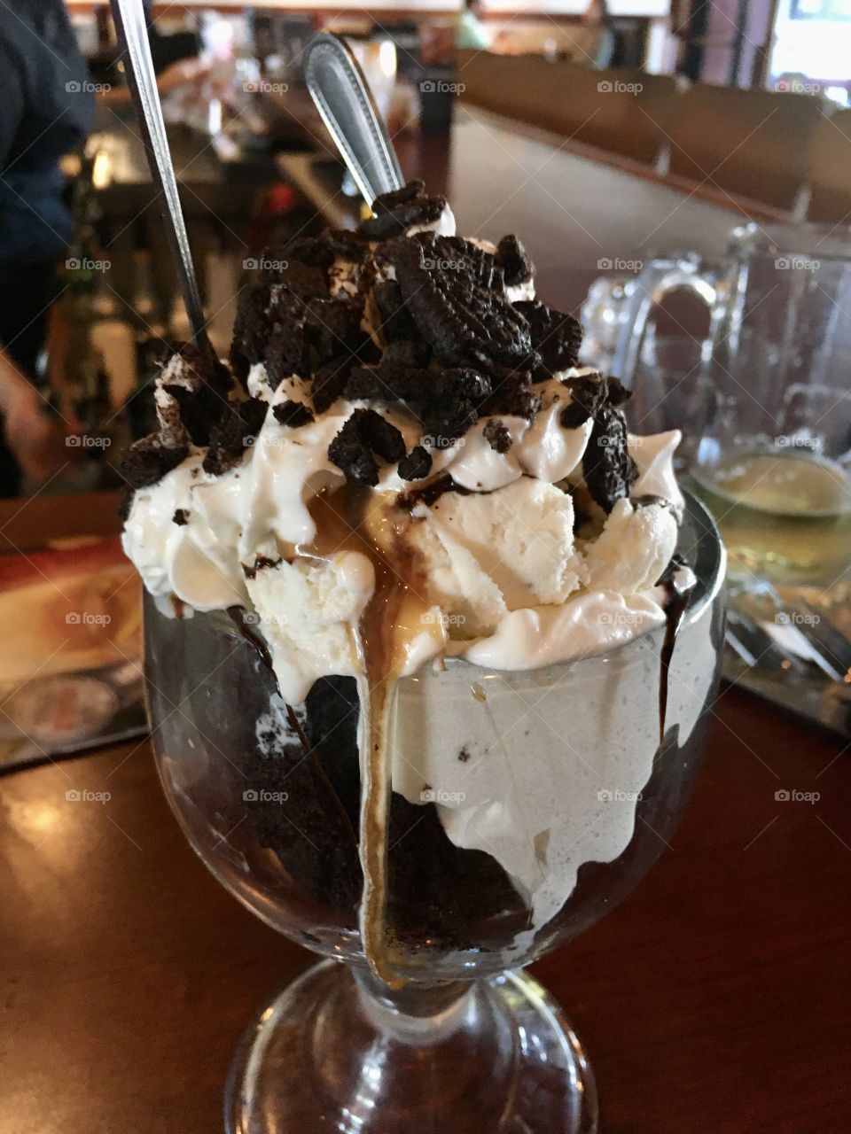 Tall cake sundae at Ruby Tuesdays 