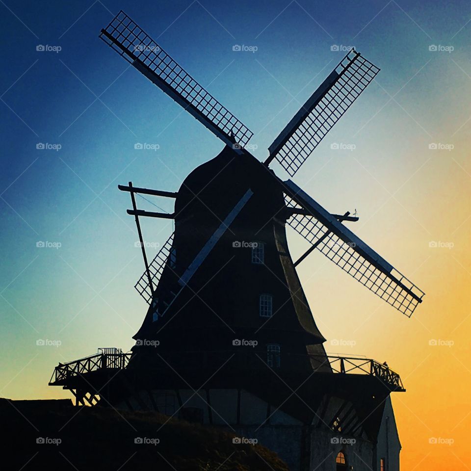 Windmill in a sundown.