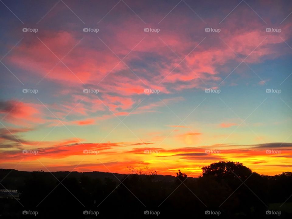 Dramatic sky during sunrise