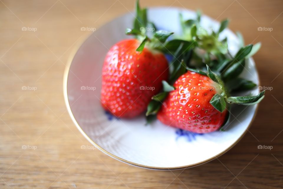 Two strawberries 